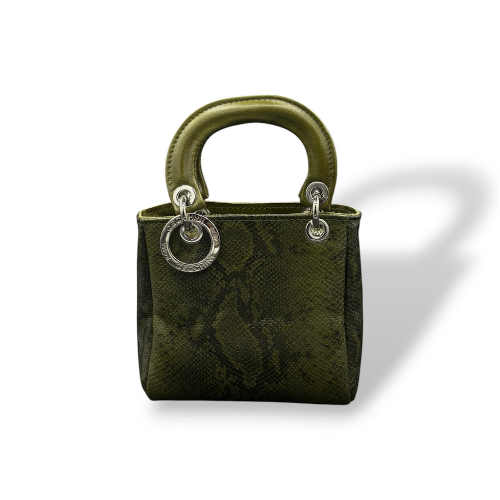 LADY B MINI - Women's python embossed calf leather handbag