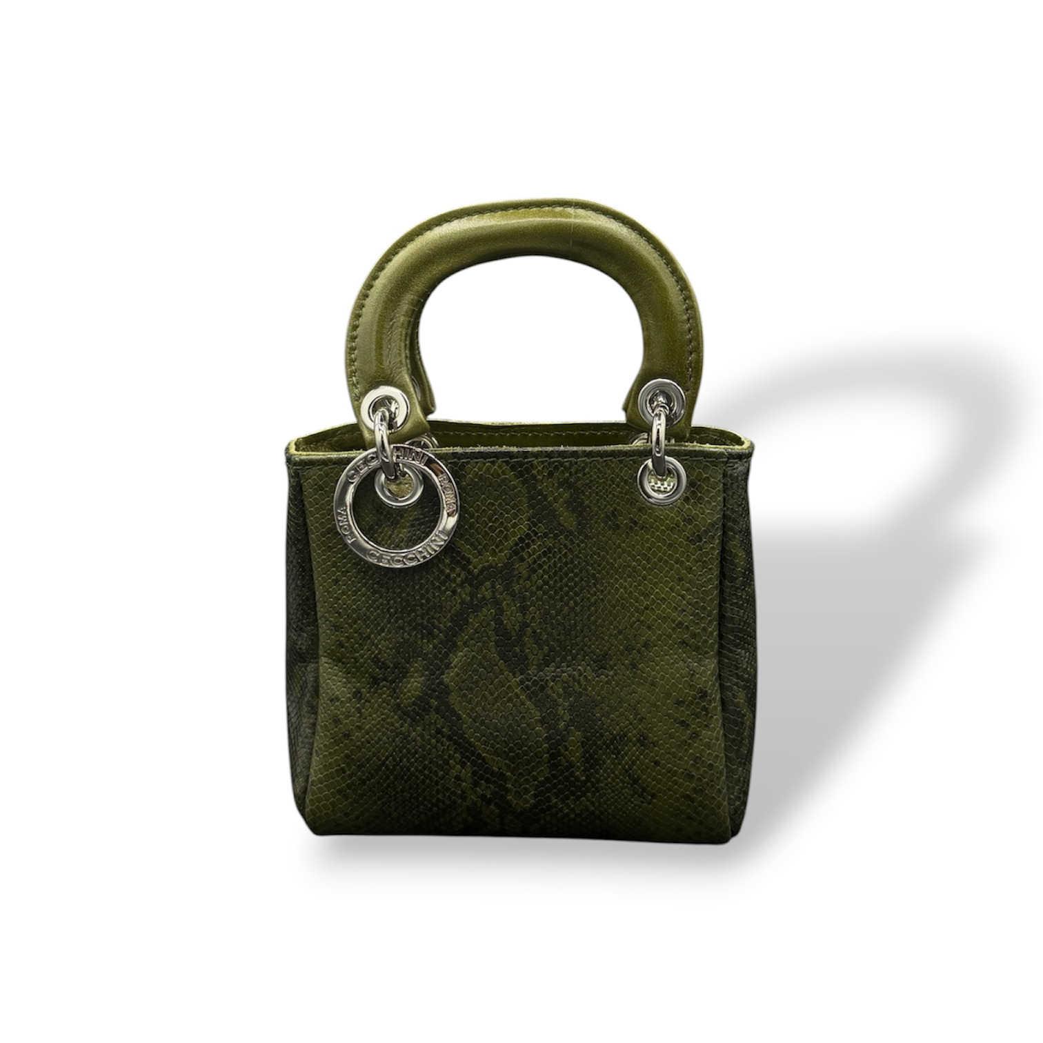 LADY B MINI - Women's python embossed calf leather handbag