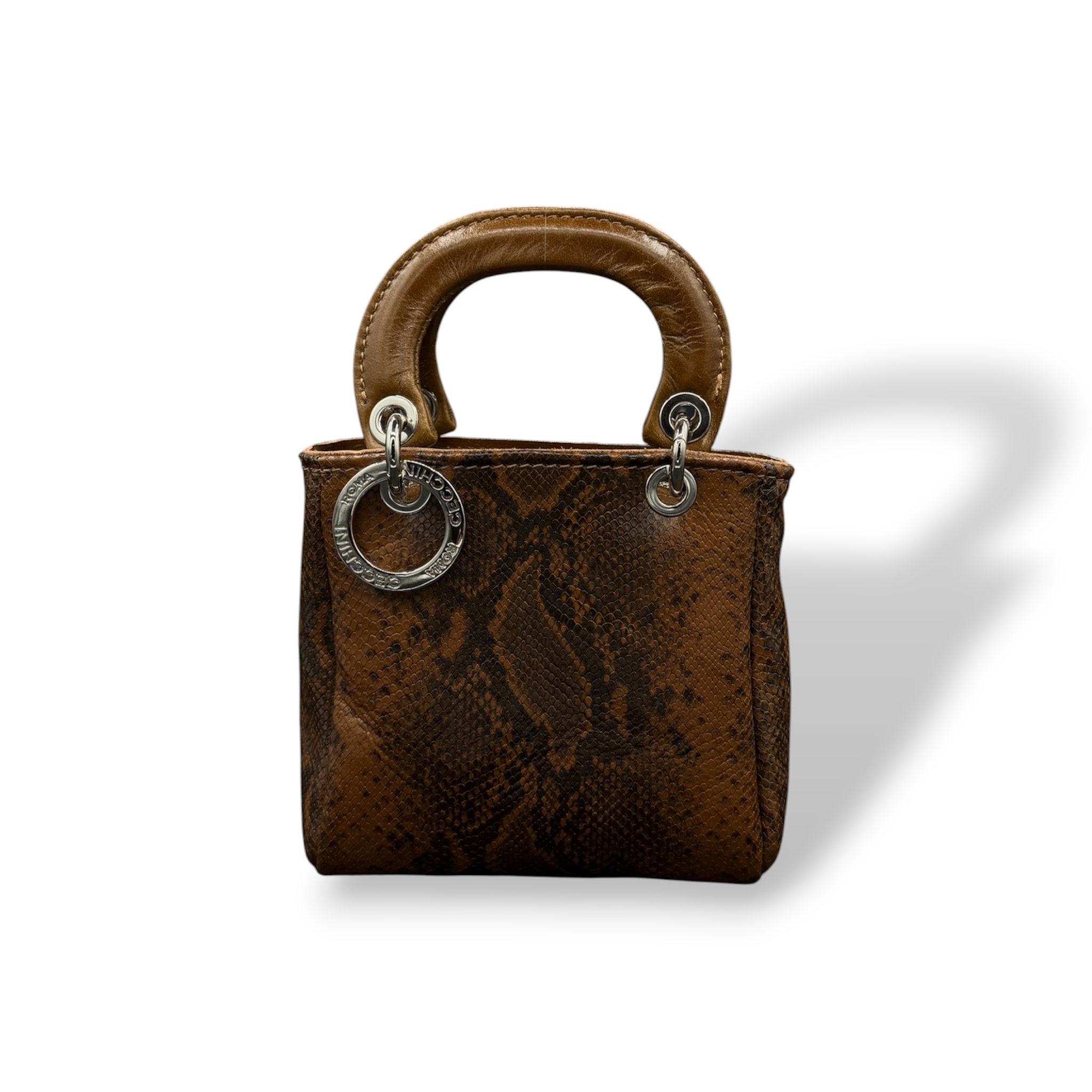 LADY B MINI - Women's python embossed calf leather handbag