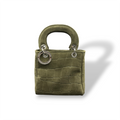 LADY B MINI - Women's crocodile suede calf leather handbag