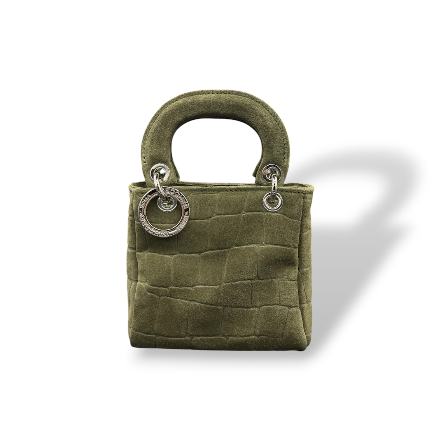 LADY B MINI - Women's crocodile suede calf leather handbag