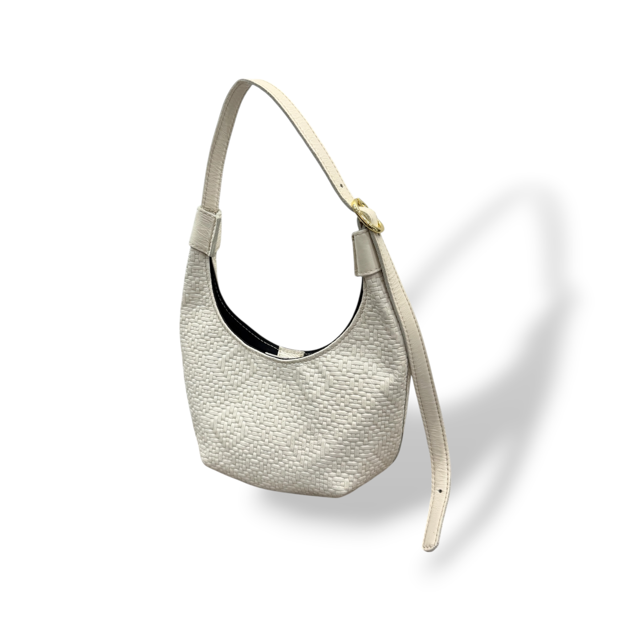 MAGGY - Borsa a spalla da donna in pelle di vitello stampa intrecciata