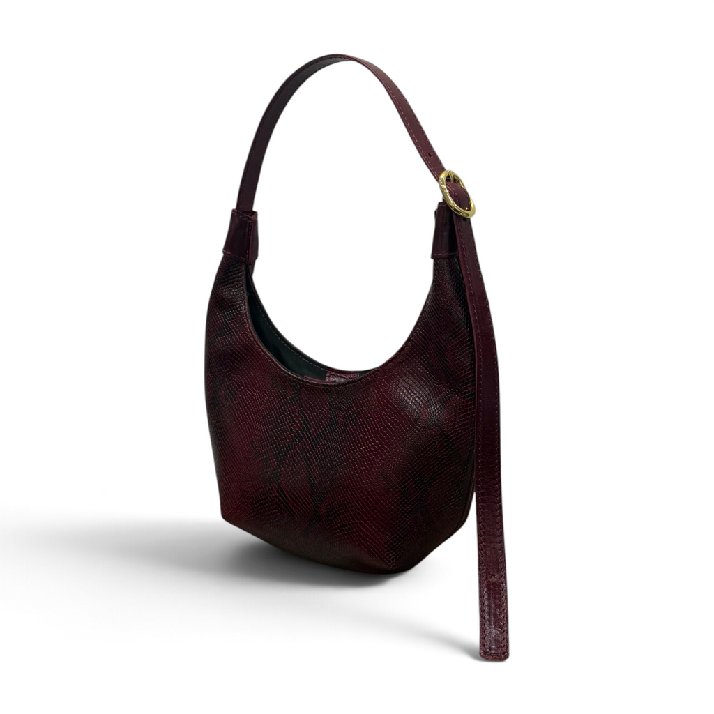 MAGGY - Women's python embossed calf leather shoulder bag