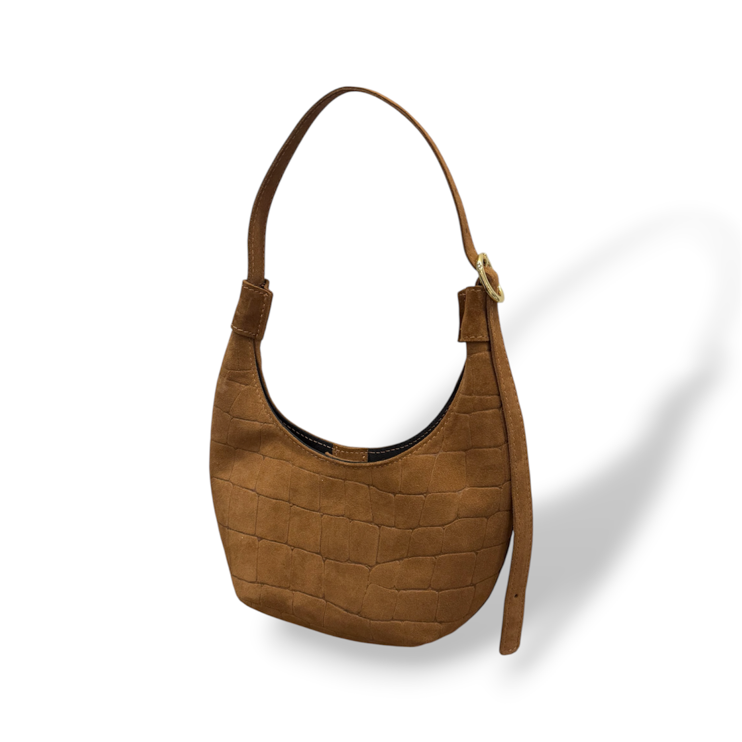 MAGGY - Women's crocodile suede calf leather shoulder bag
