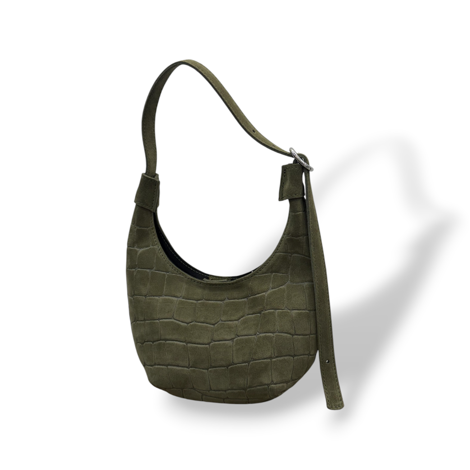 MAGGY - Women's crocodile suede calf leather shoulder bag