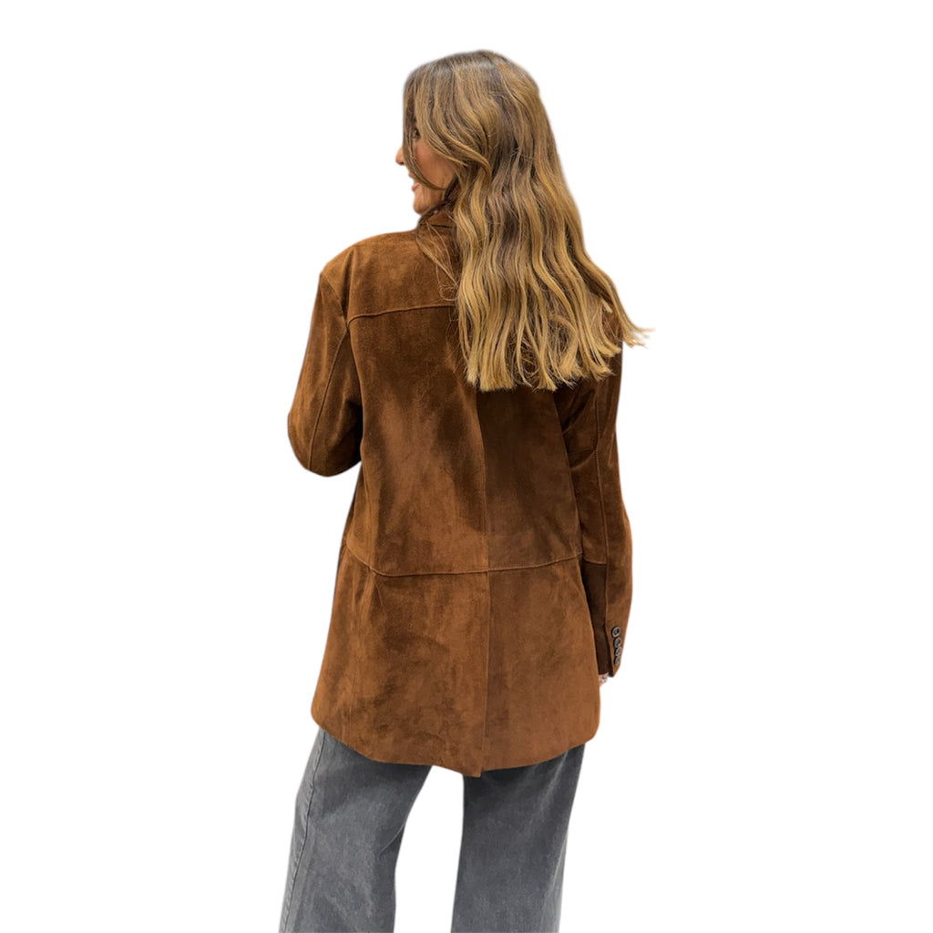 MANUELA - Women's suede calf leather blazer