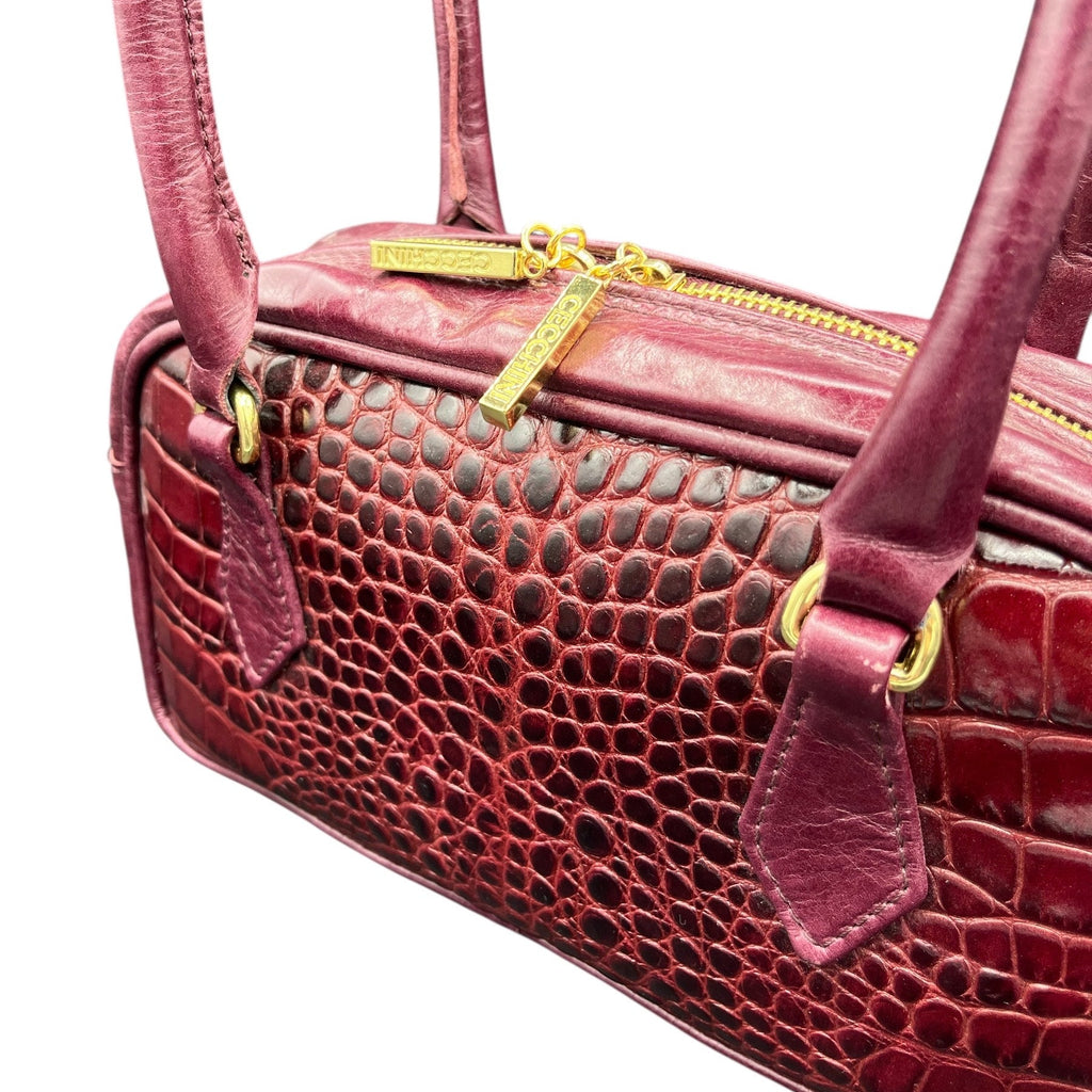 MARMO - Women's crocodile embossed calf leather shoulder bag