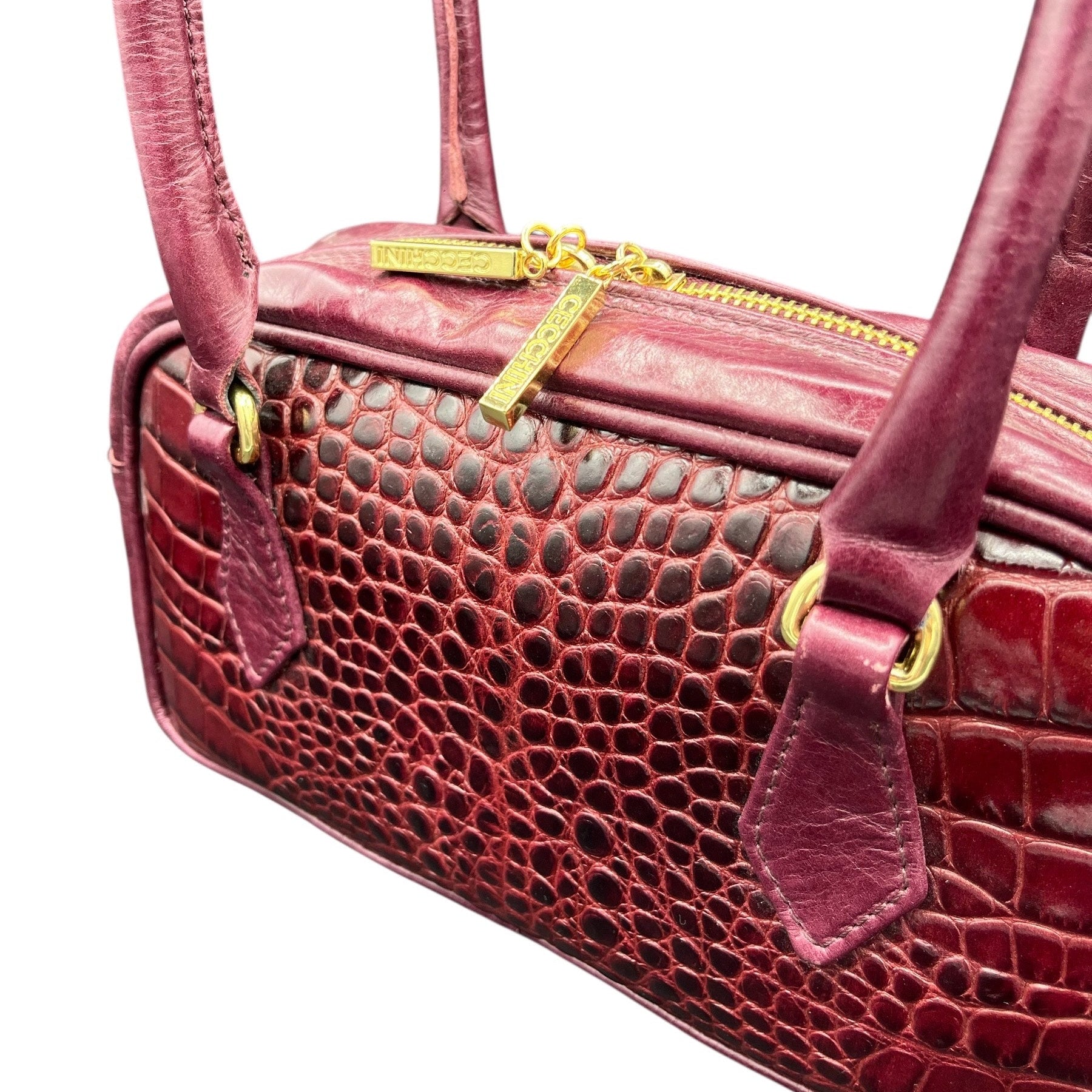 MARMO - Women's crocodile embossed calf leather shoulder bag