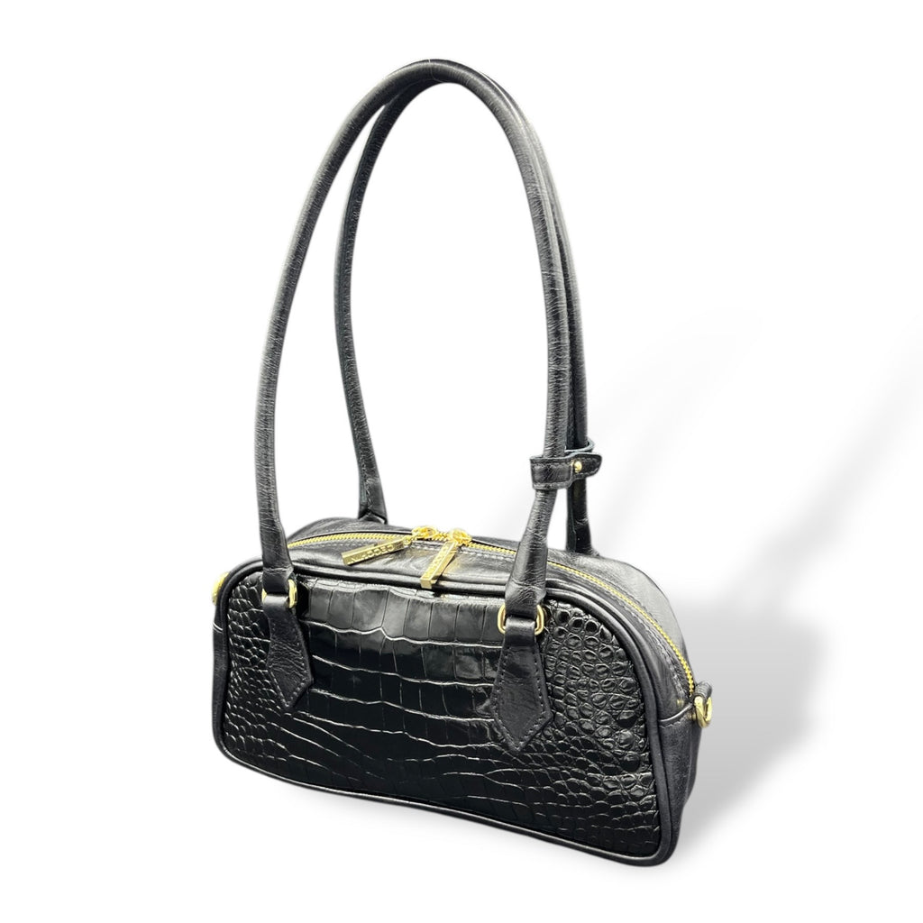 MARMO - Women's crocodile embossed calf leather shoulder bag