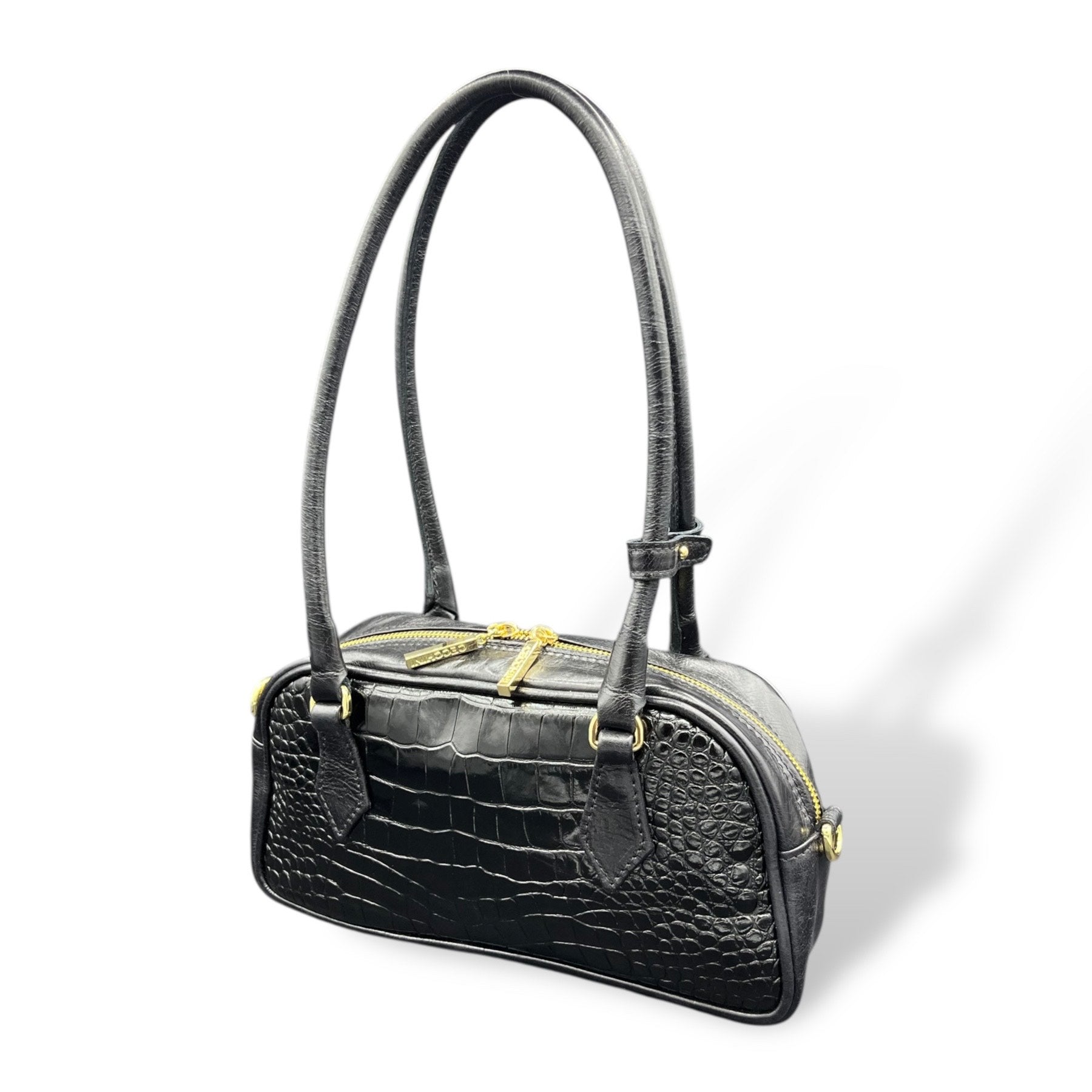 MARMO - Women's crocodile embossed calf leather shoulder bag