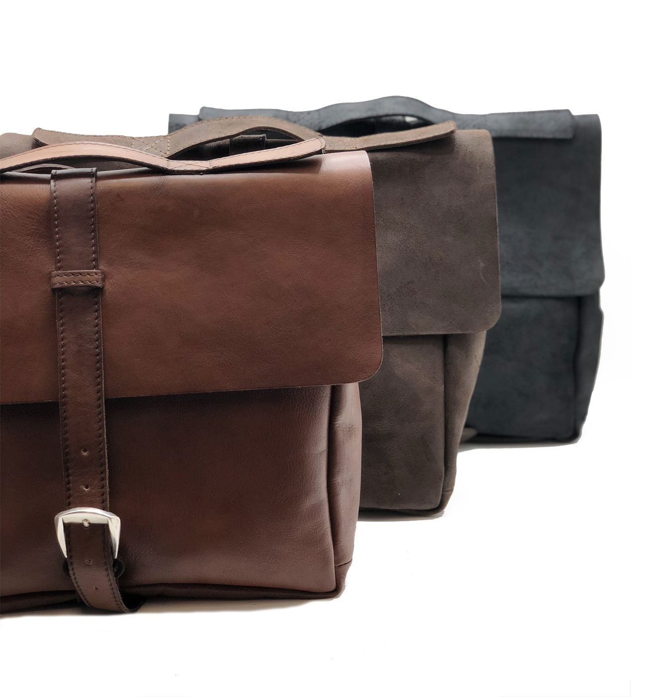 Men's brown buffered crust calf leather backpack - BOWIN