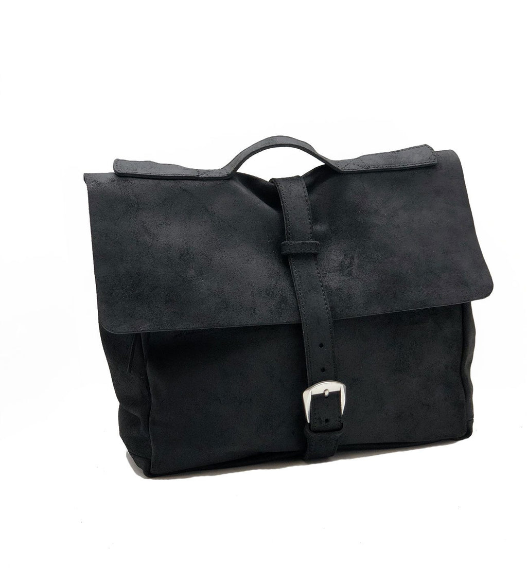 Men's greased suede crust calf leather backpack - BOWIN