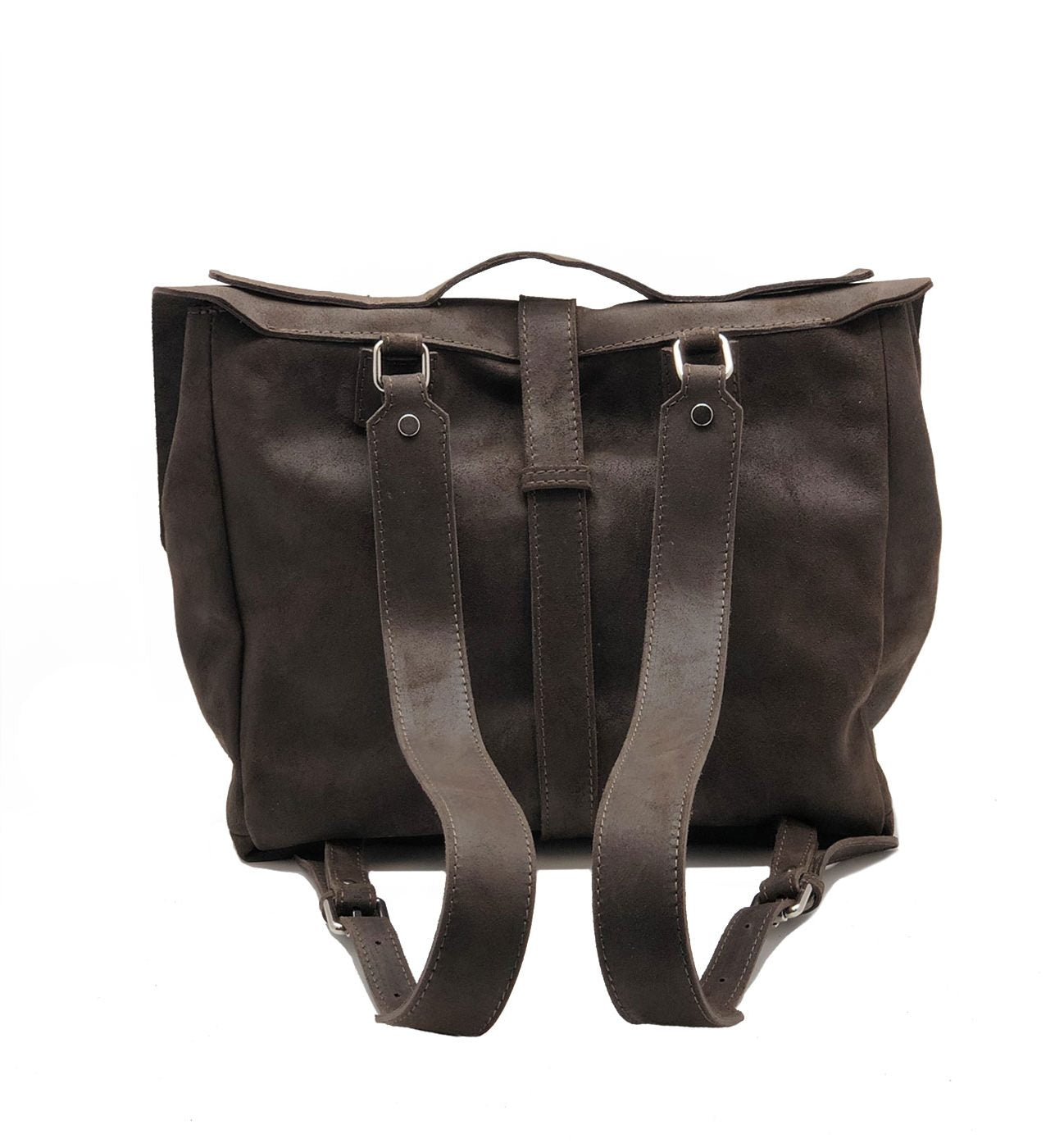 Men's greased suede crust calf leather backpack - BOWIN