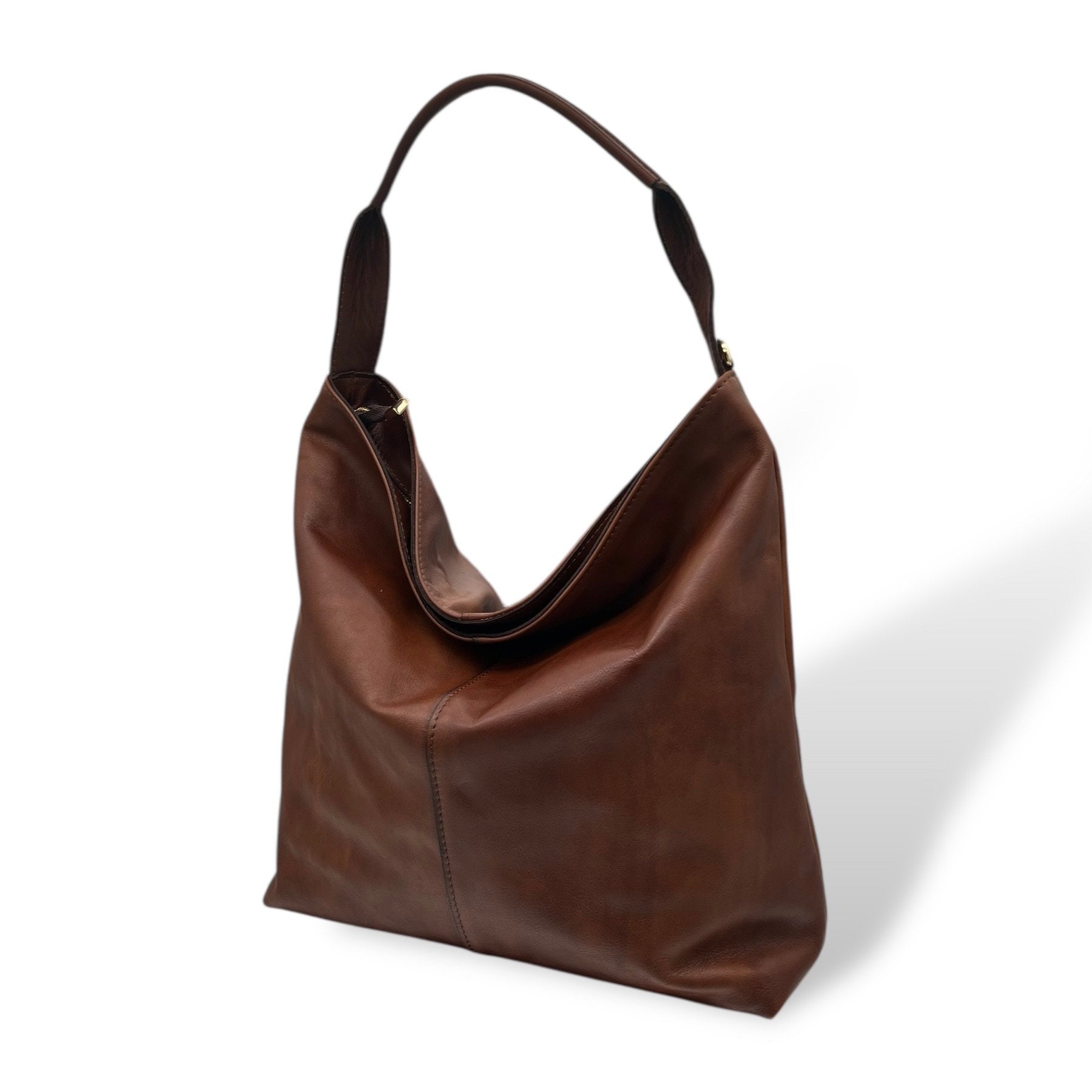 SACCA EMPIRE big - Women's hand-polished smooth calf leather shoulder bag