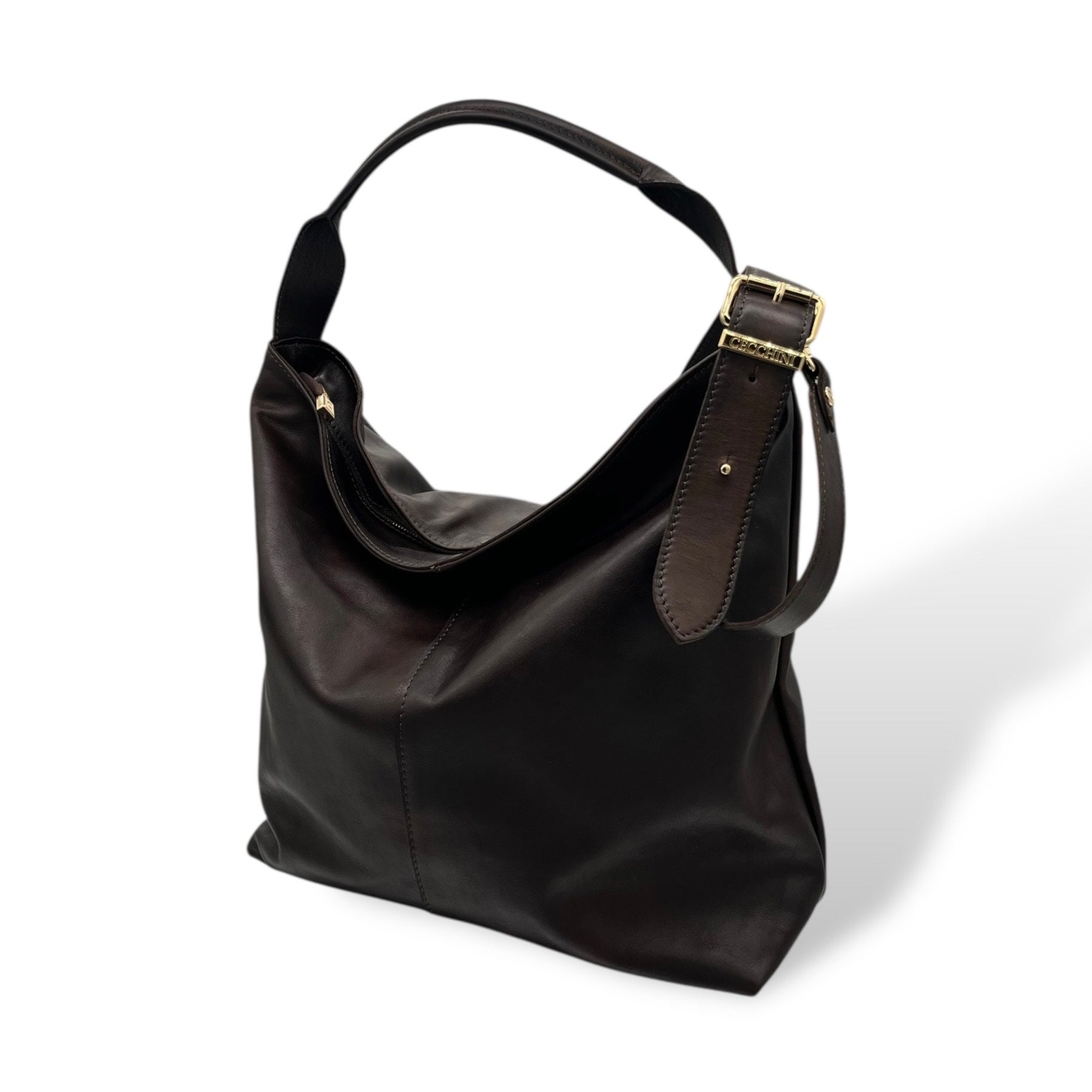 SACCA EMPIRE big - Women's hand-polished smooth calf leather shoulder bag