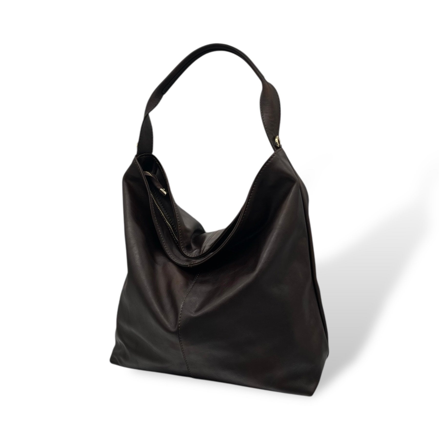 SACCA EMPIRE big - Women's hand-polished smooth calf leather shoulder bag