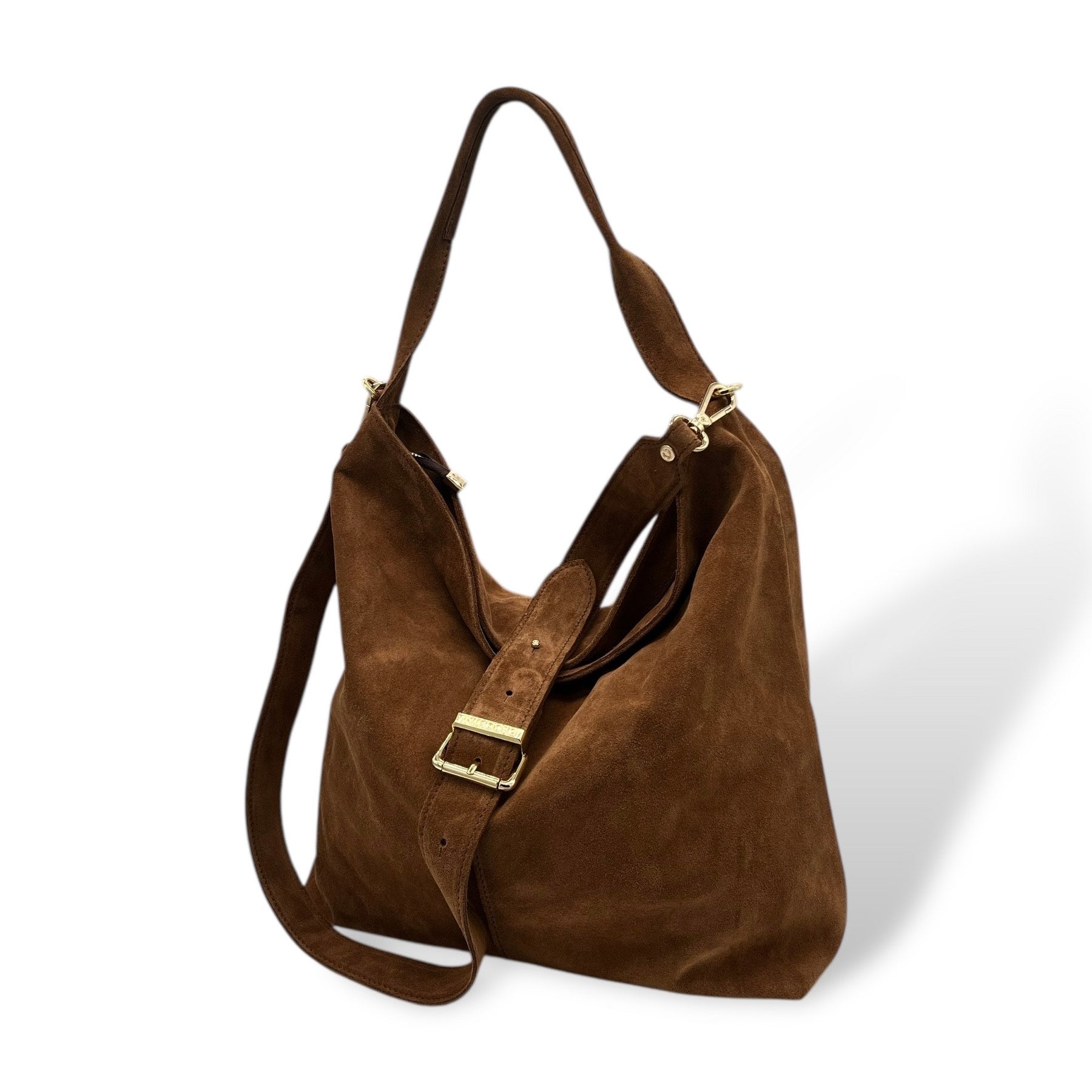 SACCA EMPIRE big - Women's suede calf leather shoulder bag