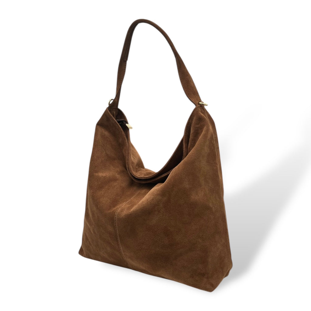 SACCA EMPIRE big - Women's suede calf leather shoulder bag
