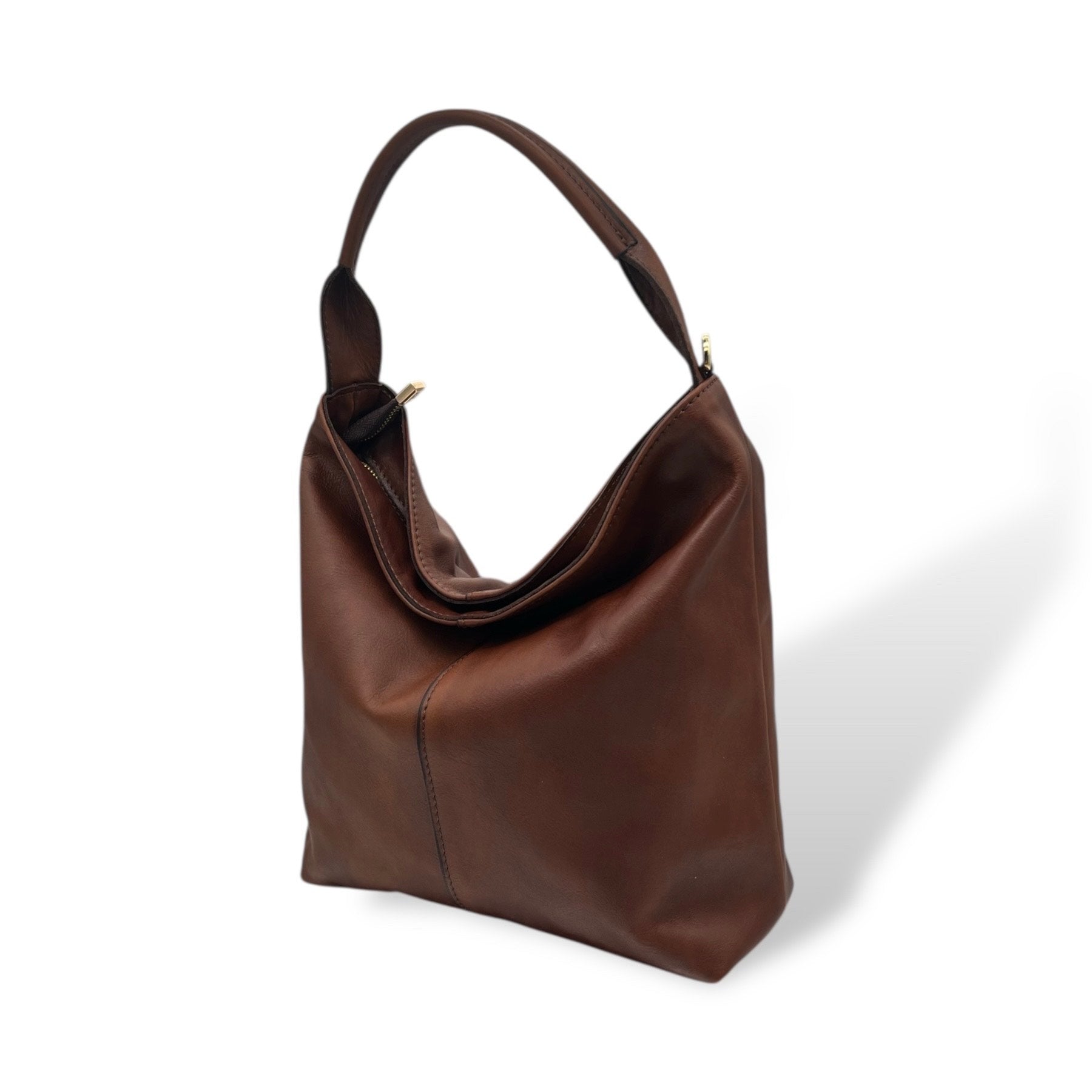 SACCA EMPIRE small - Women's hand-polished smooth calf leather shoulder bag
