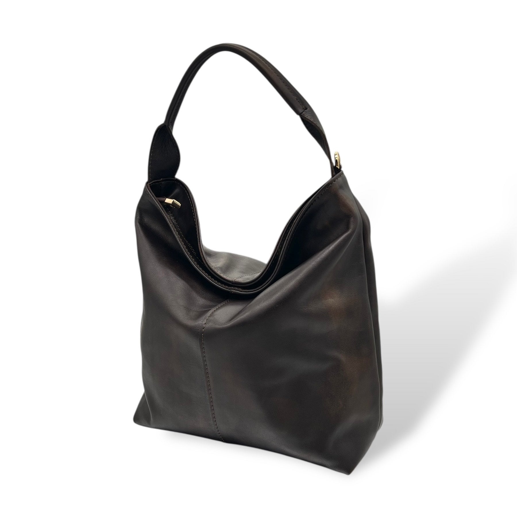 SACCA EMPIRE small - Women's hand-polished smooth calf leather shoulder bag