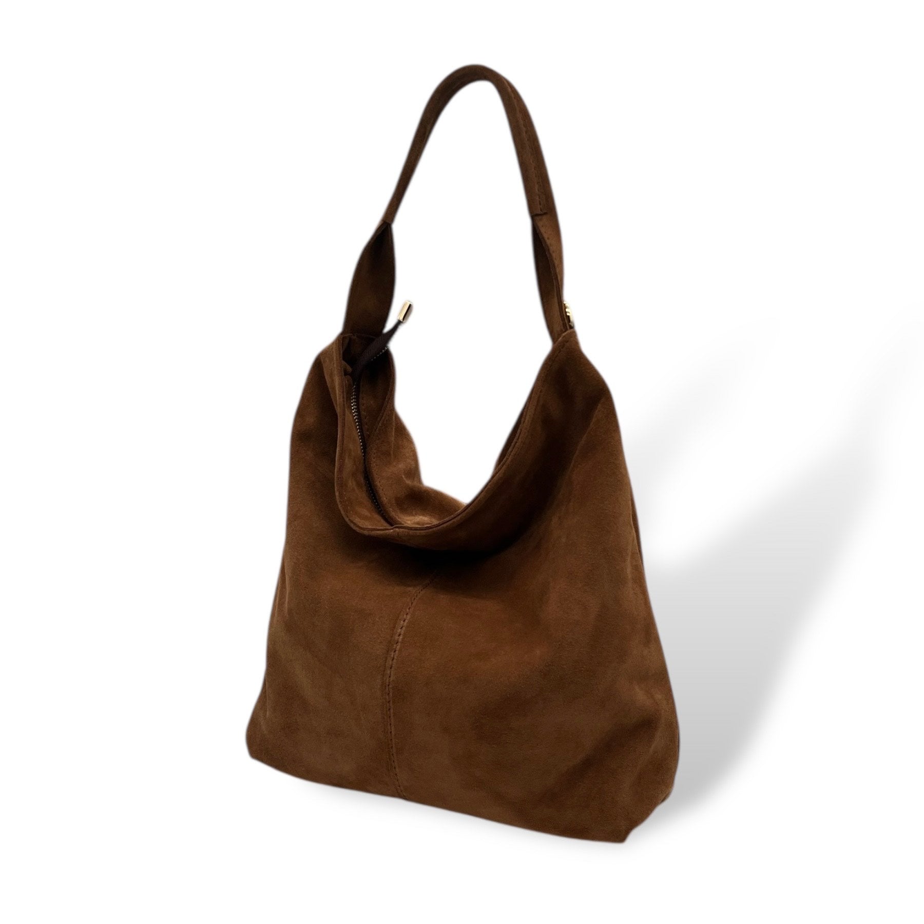 SACCA EMPIRE small - Women's suede calf leather shoulder bag