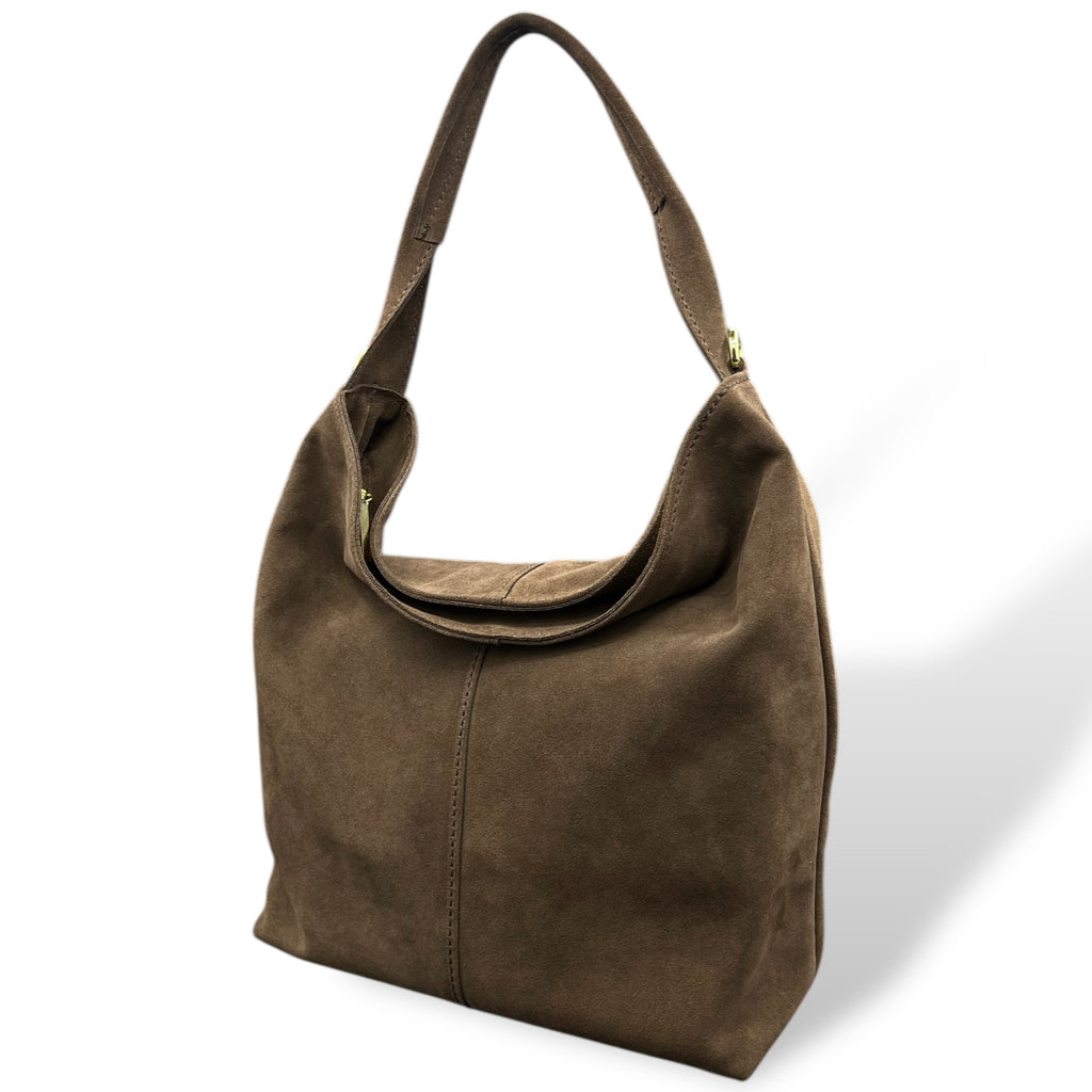SACCA EMPIRE small - Women's suede calf leather shoulder bag
