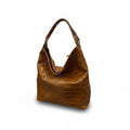 SACCA EMPIRE small - Women's crocodile embossed calf leather shoulder bag