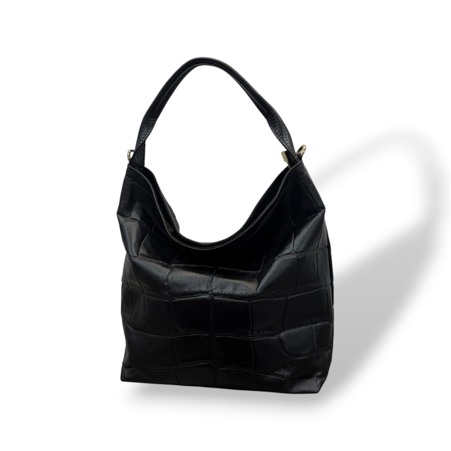 SACCA EMPIRE small - Women's crocodile calf leather shoulder bag