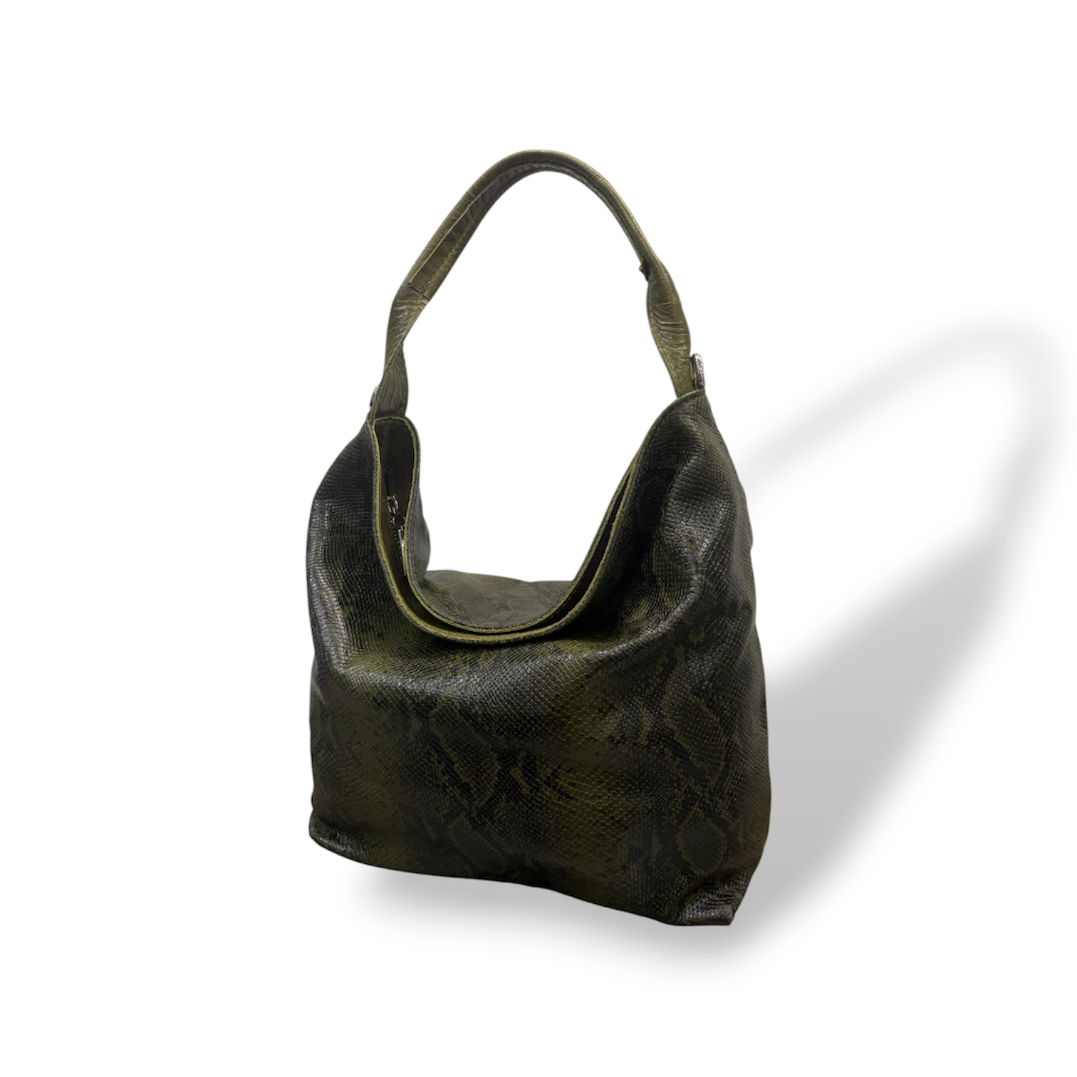 SACCA EMPIRE small - Women's python embossed calf leather shoulder bag