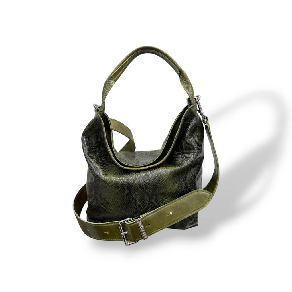 SACCA EMPIRE small - Women's python embossed calf leather shoulder bag