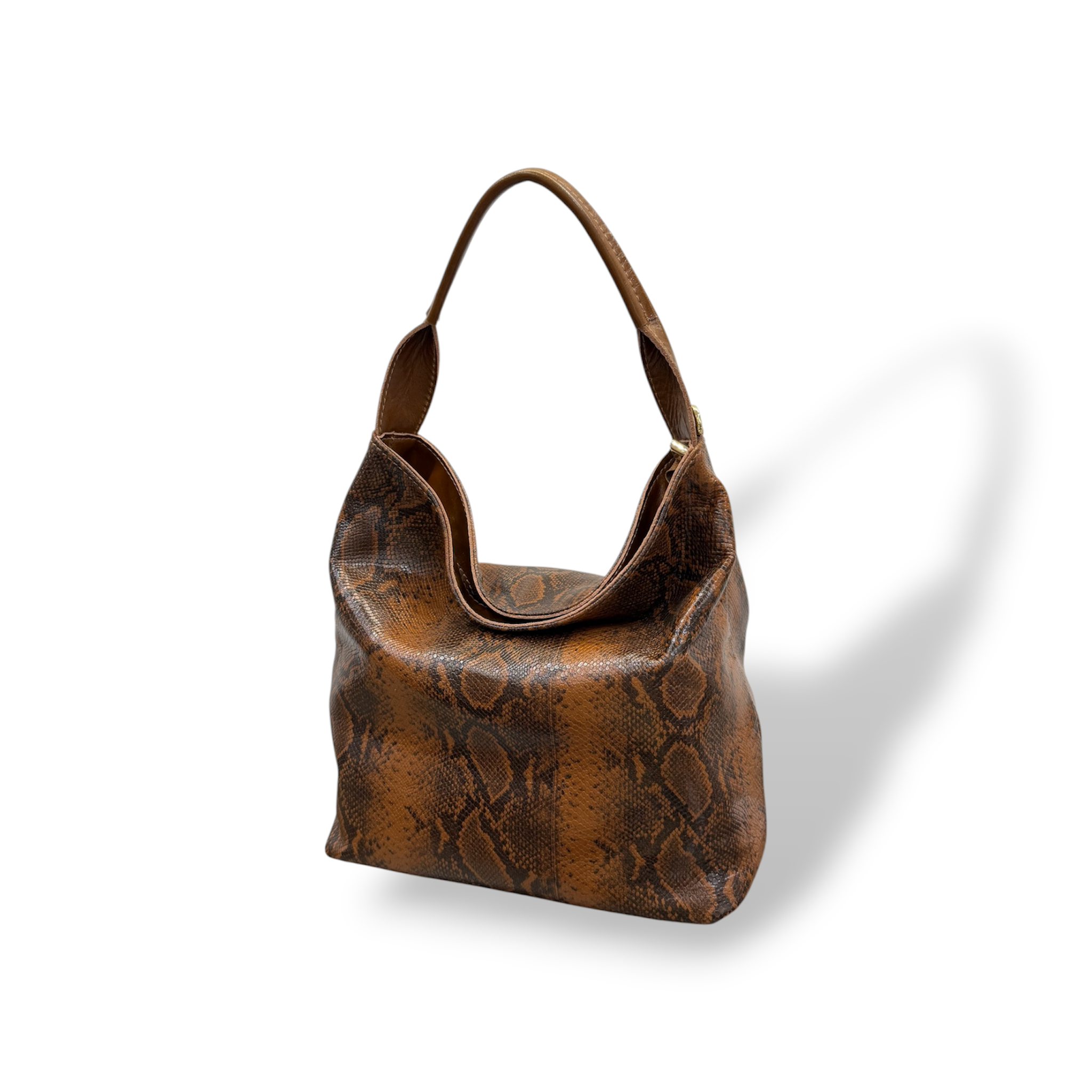 SACCA EMPIRE small - Women's python embossed calf leather shoulder bag