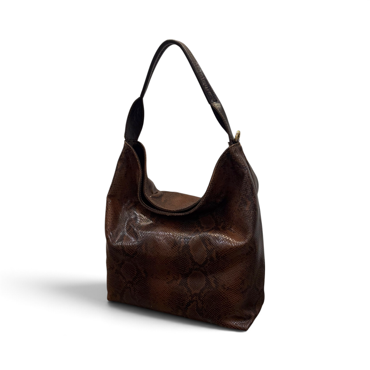 SACCA EMPIRE small - Women's python embossed calf leather shoulder bag