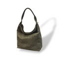 SACCA EMPIRE small - Women's crocodile suede calf leather shoulder bag