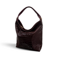 SACCA EMPIRE small - Women's crocodile embossed calf leather shoulder bag