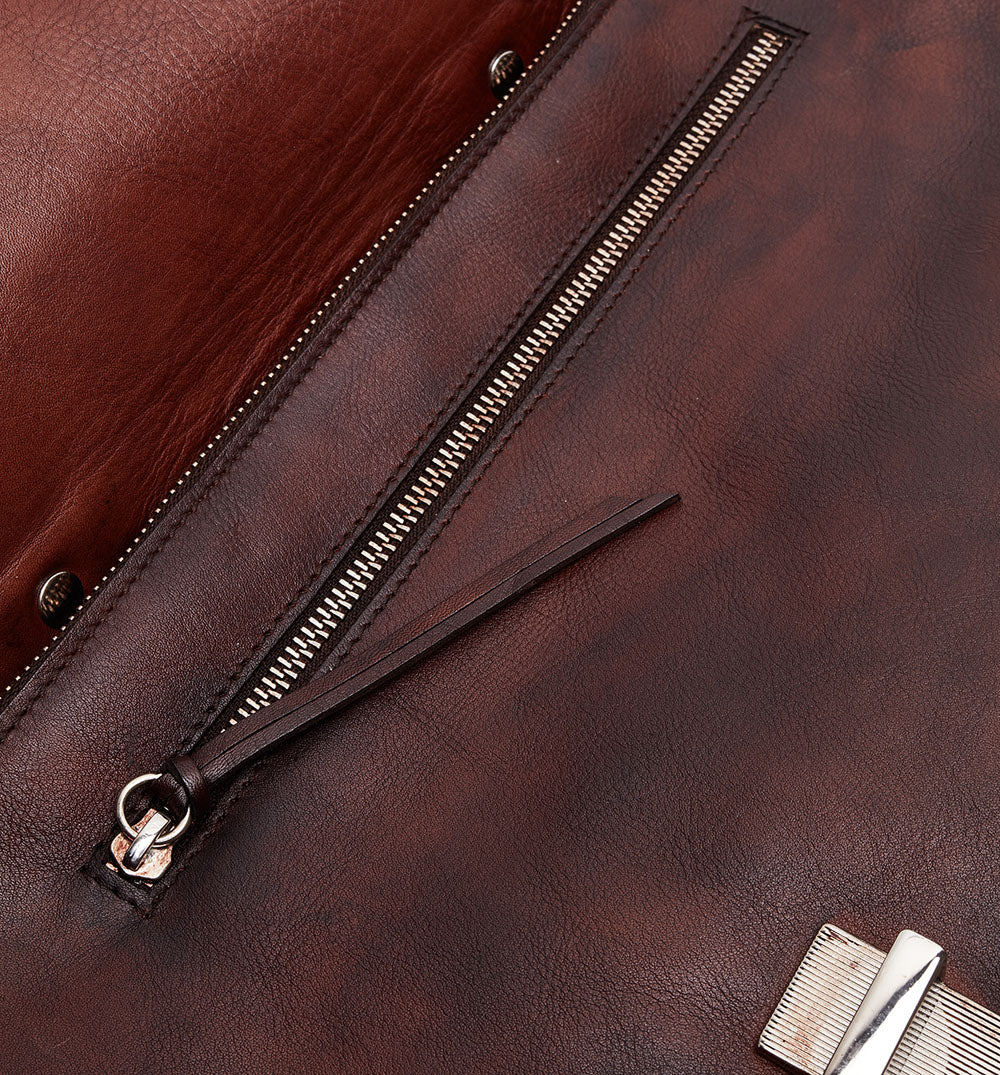 BROWN LEATHER CROSSBODY BAG