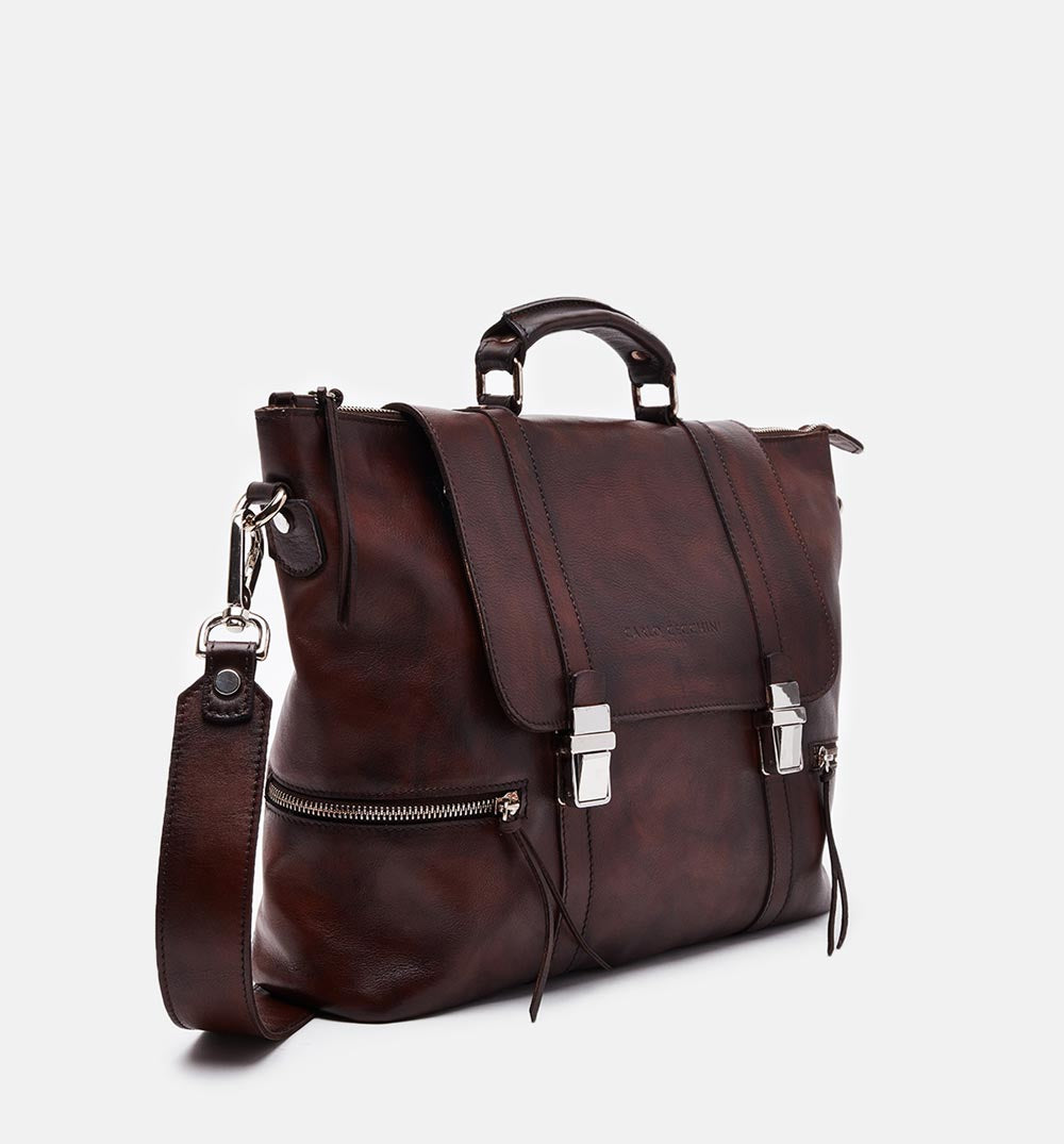 BROWN LEATHER CROSSBODY BAG