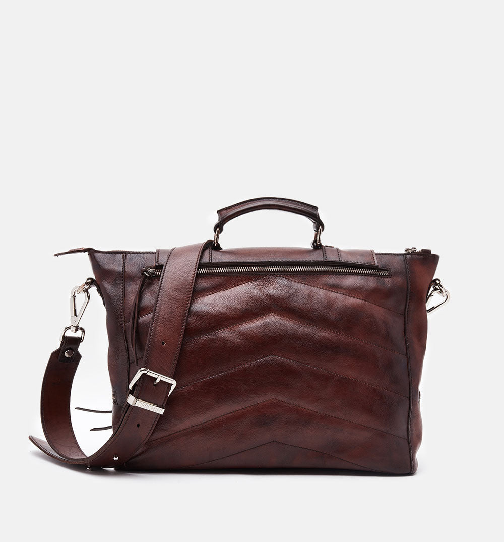 BROWN LEATHER CROSSBODY BAG