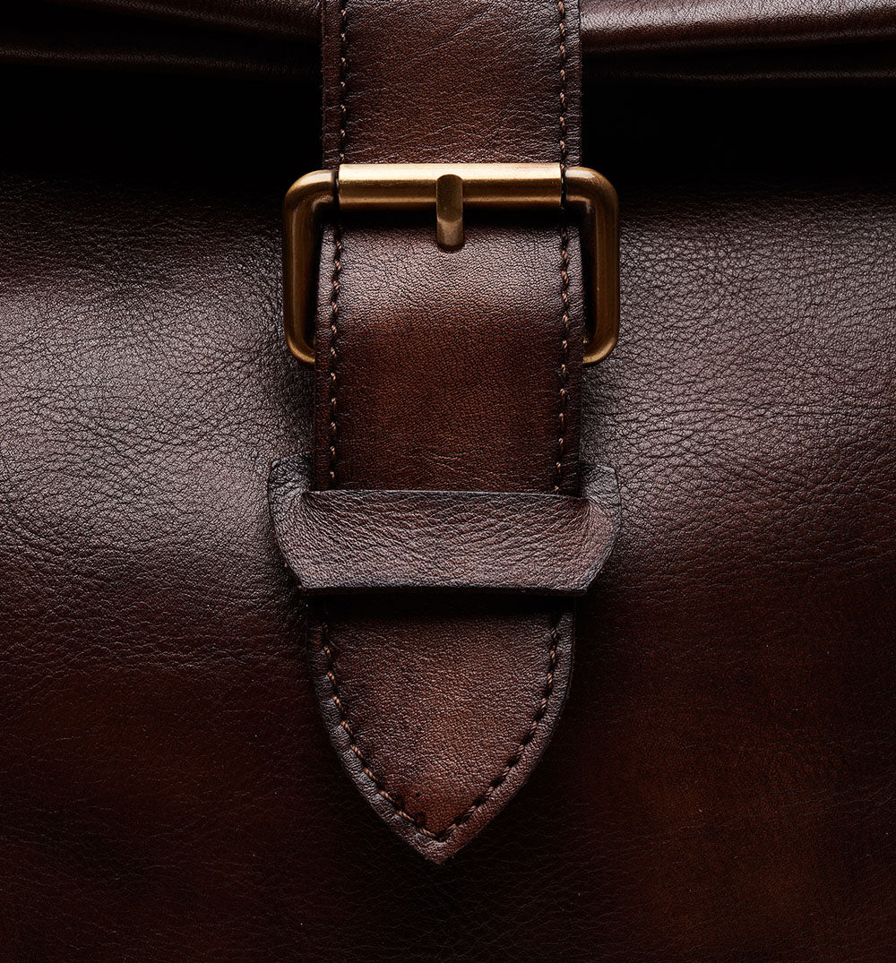 Men's brown buffered crust calf leather backpack - ZRPL