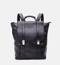 Men's black buffered crust calf leather backpack - ZX