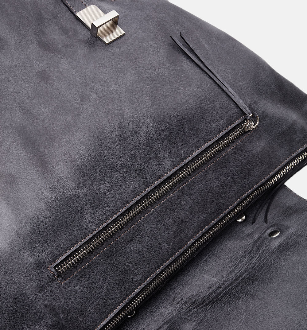 Men's black Montana brushed calf leather backpack - ZX